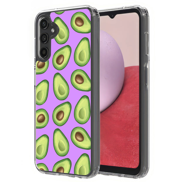 Green Avocado Print Slim Cover For Samsung Galaxy A (A42, A35, A25, A15, A11, A03S), Print in USA