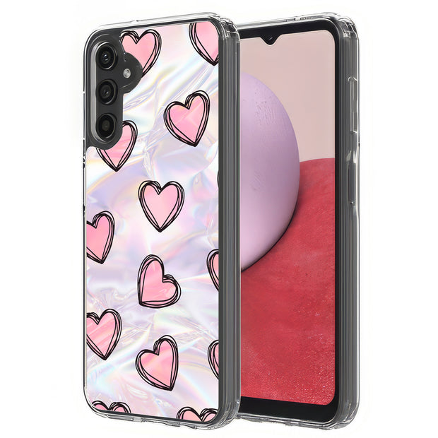 Girly Hearts Print Slim Cover For Samsung Galaxy A (A42, A35, A25, A15, A11, A03S), Print in USA