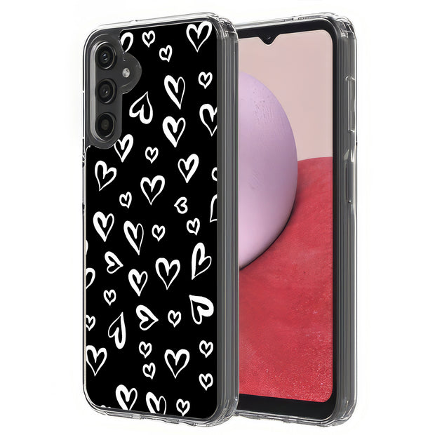 White Hearts Print Slim Cover For Samsung Galaxy A (A42, A35, A25, A15, A11, A03S), Print in USA