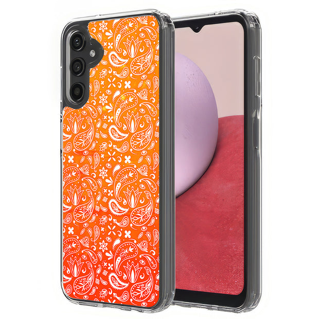 Orange Bandana Print Slim Cover For Samsung Galaxy A (A42, A35, A25, A15, A11, A03S), Print in USA