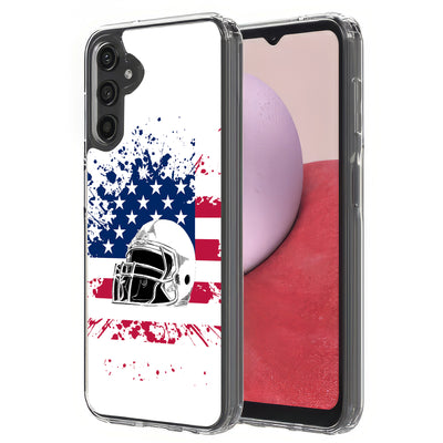 USA Flag Helmet Print Slim Cover For Samsung Galaxy A (A42, A35, A25, A15, A11, A03S), Print in USA