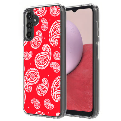 Paisley Red Print Slim Cover For Samsung Galaxy A (A42, A35, A25, A15, A11, A03S), Print in USA