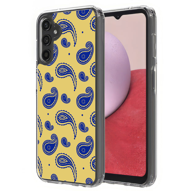 Paisley Yellow Print Slim Cover For Samsung Galaxy A (A42, A35, A25, A15, A11, A03S), Print in USA