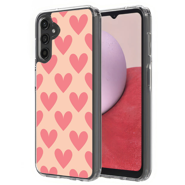 Red Hearts Print Slim Cover For Samsung Galaxy A (A42, A35, A25, A15, A11, A03S), Print in USA