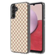 Beige Gingham Print Slim Cover For Samsung Galaxy A (A42, A35, A25, A15, A11, A03S), Print in USA