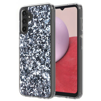 Silver Sparkles Print Slim Cover For Samsung Galaxy A (A42, A35, A25, A15, A11, A03S), Print in USA