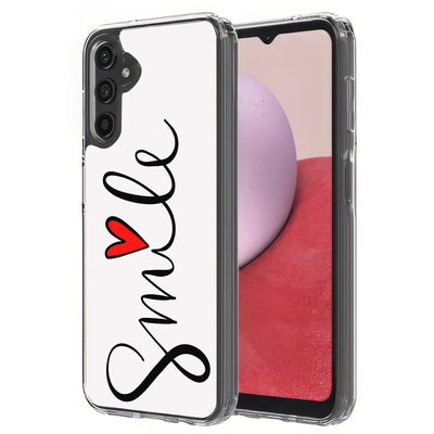 Smile Red Heart Print Slim Cover For Samsung Galaxy A (A42, A35, A25, A15, A11, A03S), Print in USA