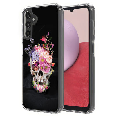 Flower Skull Print Slim Cover For Samsung Galaxy A (A42, A35, A25, A15, A11, A03S), Print in USA