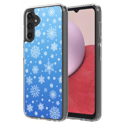 Blue Snowflakes Print Slim Cover For Samsung Galaxy A (A42, A35, A25, A15, A11, A03S), Print in USA