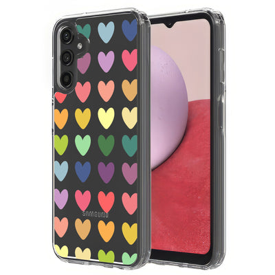 Colorful Hearts Print Slim Cover For Samsung Galaxy A (A42, A35, A25, A15, A11, A03S), Print in USA