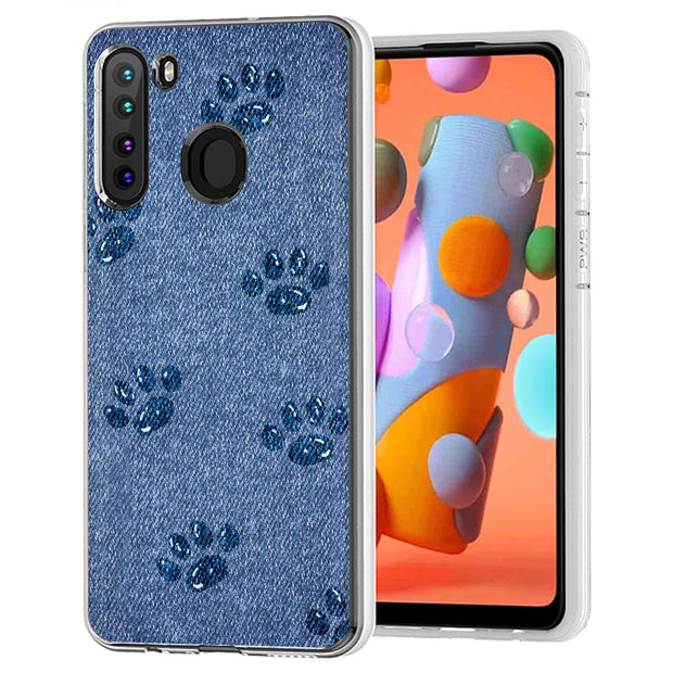 Paw Footprints Print Slim Cover For Samsung Galaxy A (A42, A35, A25, A15, A11, A03S), Print in USA