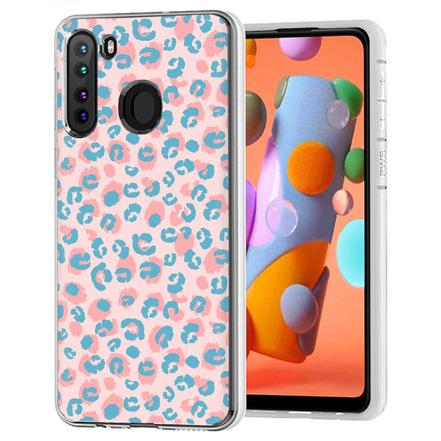 Pink Leopard Print Slim Cover For Samsung Galaxy A (A42, A35, A25, A15, A11, A03S), Print in USA