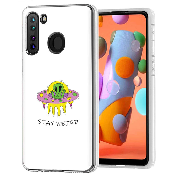 Alien Weird Print Slim Cover For Samsung Galaxy A (A42, A35, A25, A15, A11, A03S), Print in USA