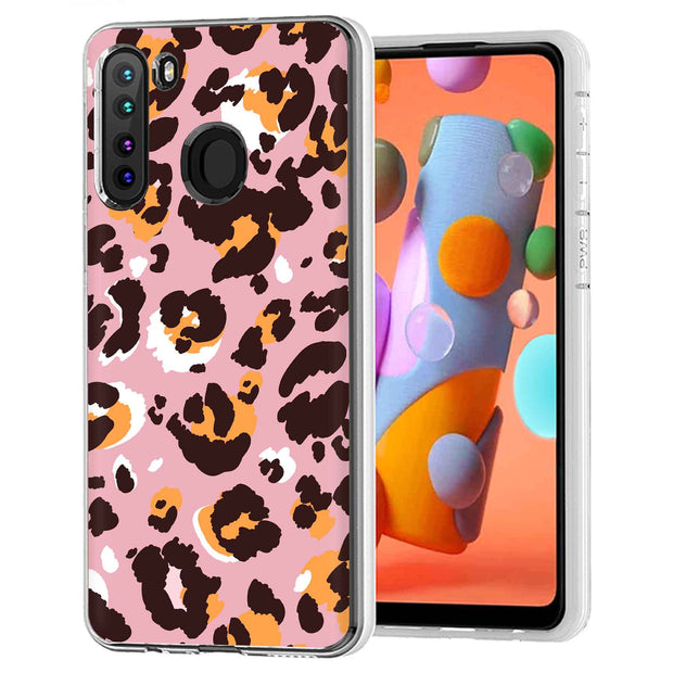Pink Leopard 2 Print Slim Cover For Samsung Galaxy A (A42, A35, A25, A15, A11, A03S), Print in USA