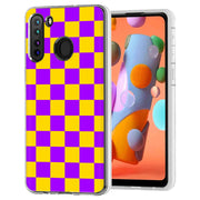 Yellow Checker Print Slim Cover For Samsung Galaxy A (A42, A35, A25, A15, A11, A03S), Print in USA