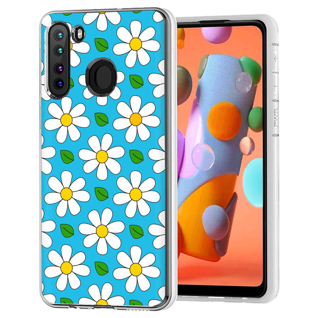 Daisy Pattern Print Slim Cover For Samsung Galaxy A (A42, A35, A25, A15, A11, A03S), Print in USA