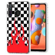 Checkers Flame Print Slim Cover For Samsung Galaxy A (A42, A35, A25, A15, A11, A03S), Print in USA