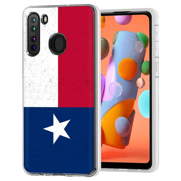 Texas Flag Print Slim Cover For Samsung Galaxy A (A42, A35, A25, A15, A11, A03S), Print in USA