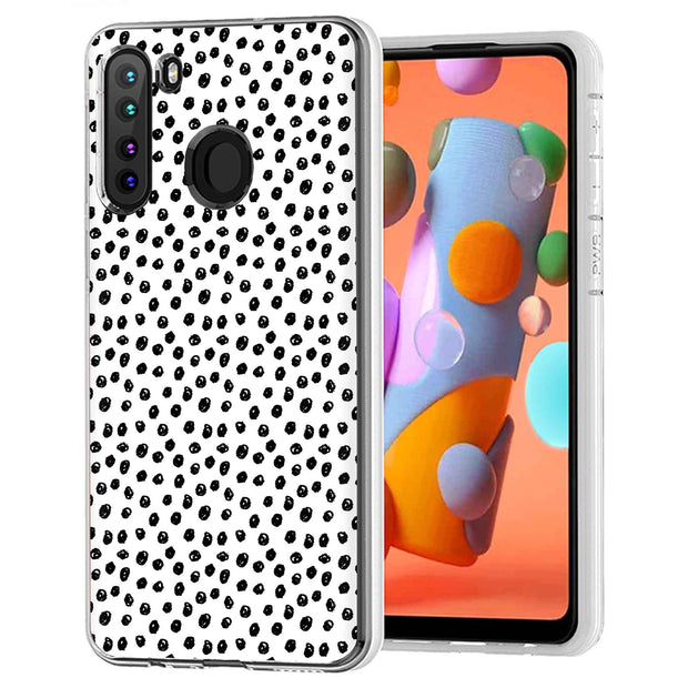 Polka Dots Blk Print Slim Cover For Samsung Galaxy A (A42, A35, A25, A15, A11, A03S), Print in USA