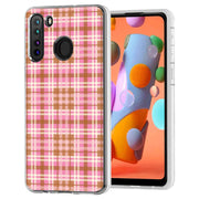 Plaid Grid Line Print Slim Cover For Samsung Galaxy A (A42, A35, A25, A15, A11, A03S), Print in USA