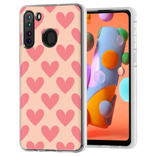 Red Hearts Print Slim Cover For Samsung Galaxy A (A42, A35, A25, A15, A11, A03S), Print in USA