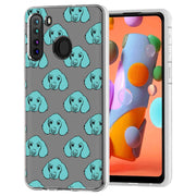 Blue Dog Print Slim Cover For Samsung Galaxy A (A42, A35, A25, A15, A11, A03S), Print in USA