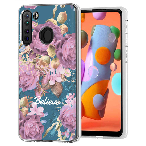 Believe Flowers Print Slim Cover For Samsung Galaxy A (A42, A35, A25, A15, A11, A03S), Print in USA