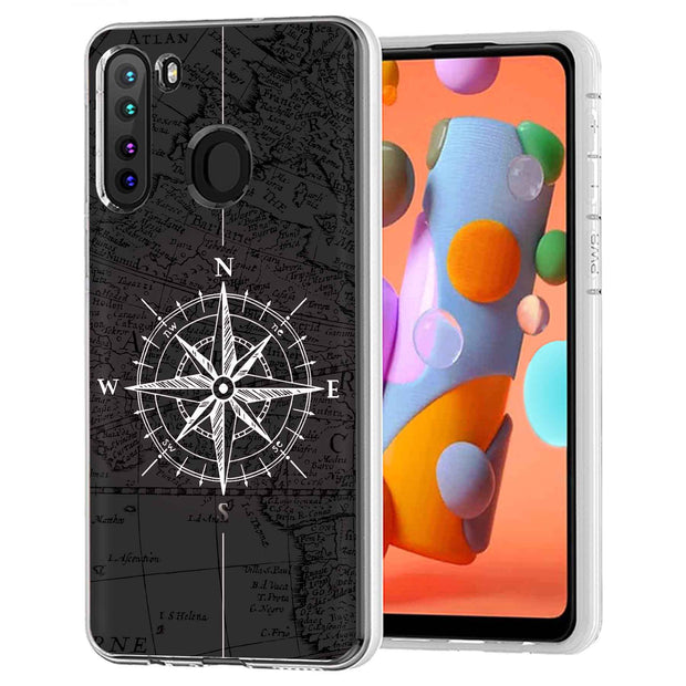 Map Compass Print Slim Cover For Samsung Galaxy A (A42, A35, A25, A15, A11, A03S), Print in USA