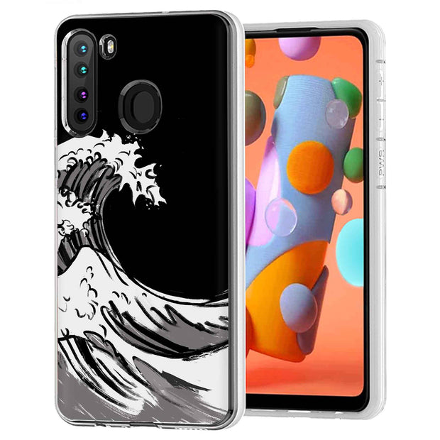 Japanese Waves Print Slim Cover For Samsung Galaxy A (A42, A35, A25, A15, A11, A03S), Print in USA