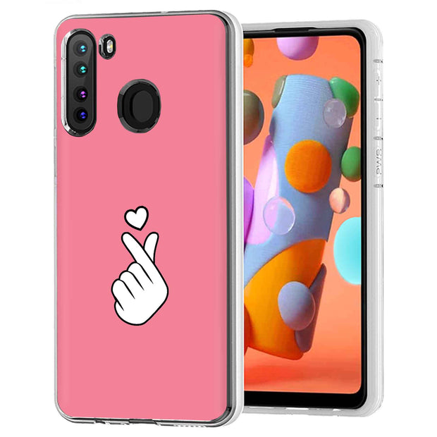 Finger Heart Print Slim Cover For Samsung Galaxy A (A42, A35, A25, A15, A11, A03S), Print in USA