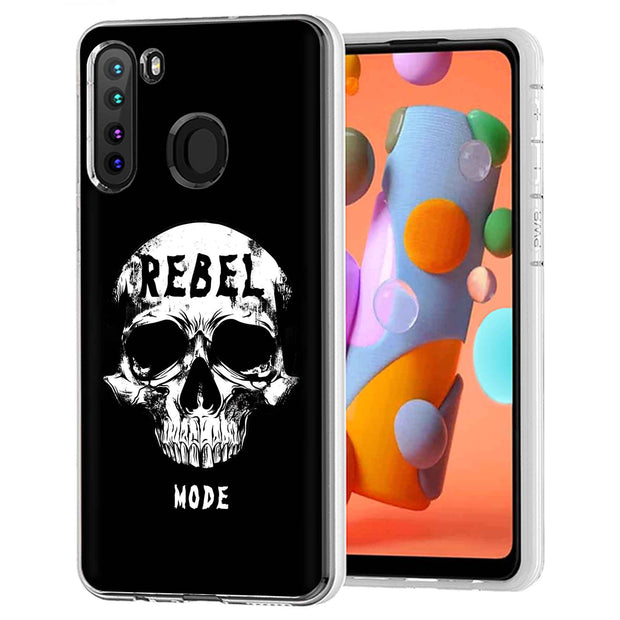 Rebel Skull Print Slim Cover For Samsung Galaxy A (A42, A35, A25, A15, A11, A03S), Print in USA