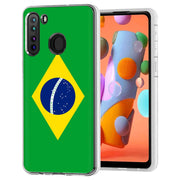 Flag Brazil Print Slim Cover For Samsung Galaxy A (A42, A35, A25, A15, A11, A03S), Print in USA