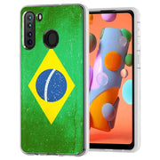 Old Flag Brazil Print Slim Cover For Samsung Galaxy A (A42, A35, A25, A15, A11, A03S), Print in USA