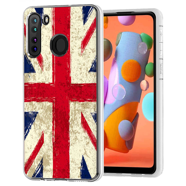 Old UK Flag Print Slim Cover For Samsung Galaxy A (A42, A35, A25, A15, A11, A03S), Print in USA