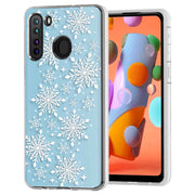 Snowflake Blue Print Slim Cover For Samsung Galaxy A (A42, A35, A25, A15, A11, A03S), Print in USA