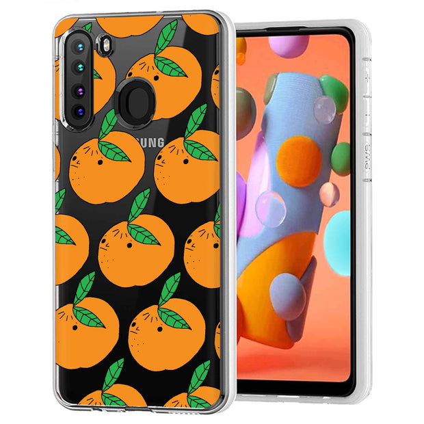 Orange Fruit Print Slim Cover For Samsung Galaxy A (A42, A35, A25, A15, A11, A03S), Print in USA