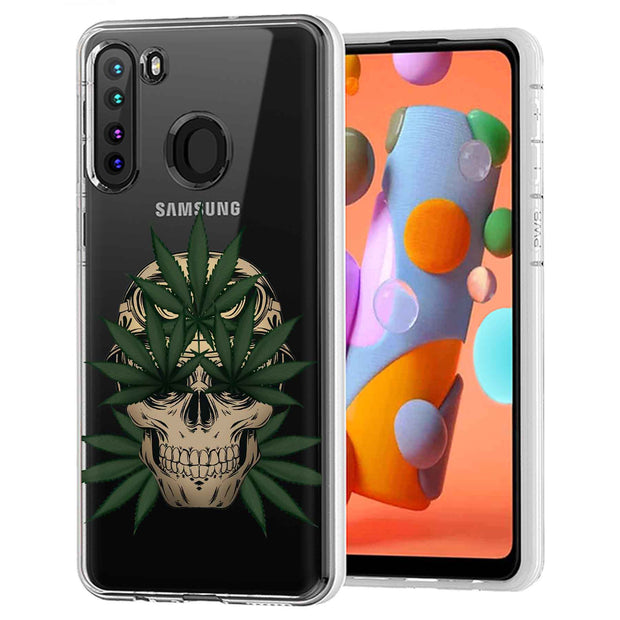 Marijuana Skull Print Slim Cover For Samsung Galaxy A (A42, A35, A25, A15, A11, A03S), Print in USA