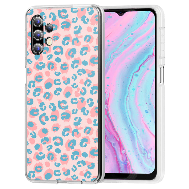 Pink Leopard Print Slim Cover For Samsung Galaxy A (A42, A35, A25, A15, A11, A03S), Print in USA