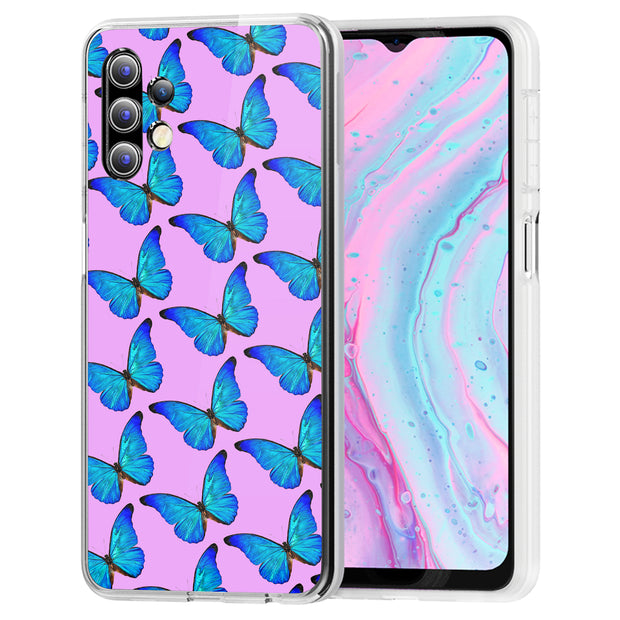 Blue Butterfly Print Slim Cover For Samsung Galaxy A (A42, A35, A25, A15, A11, A03S), Print in USA