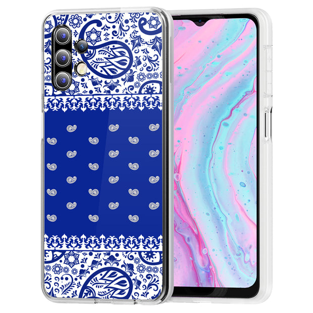 Paisley Blue Print Slim Cover For Samsung Galaxy A (A42, A35, A25, A15, A11, A03S), Print in USA