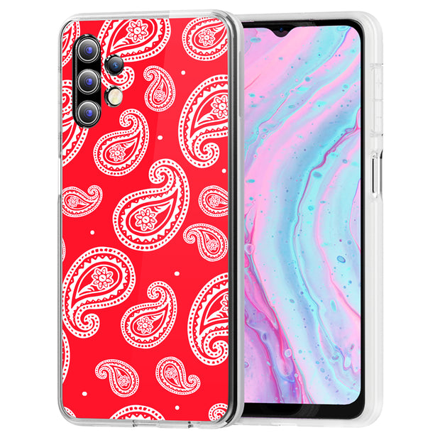Paisley Red Print Slim Cover For Samsung Galaxy A (A42, A35, A25, A15, A11, A03S), Print in USA