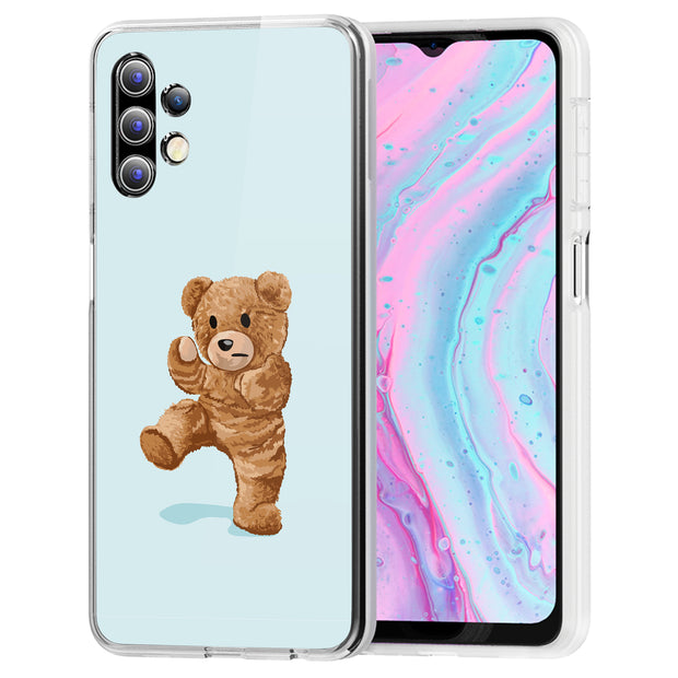 Teddy Fight Print Slim Cover For Samsung Galaxy A (A42, A35, A25, A15, A11, A03S), Print in USA