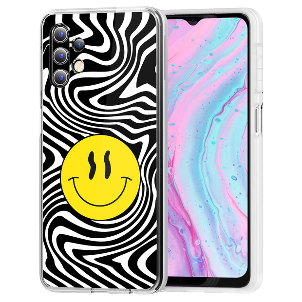 Trippy Smiley Print Slim Cover For Samsung Galaxy A (A42, A35, A25, A15, A11, A03S), Print in USA