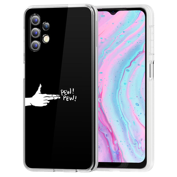 Pew Pew Hand Print Slim Cover For Samsung Galaxy A (A42, A35, A25, A15, A11, A03S), Print in USA