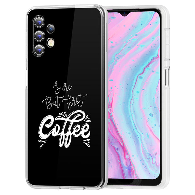 First Coffee Print Slim Cover For Samsung Galaxy A (A42, A35, A25, A15, A11, A03S), Print in USA
