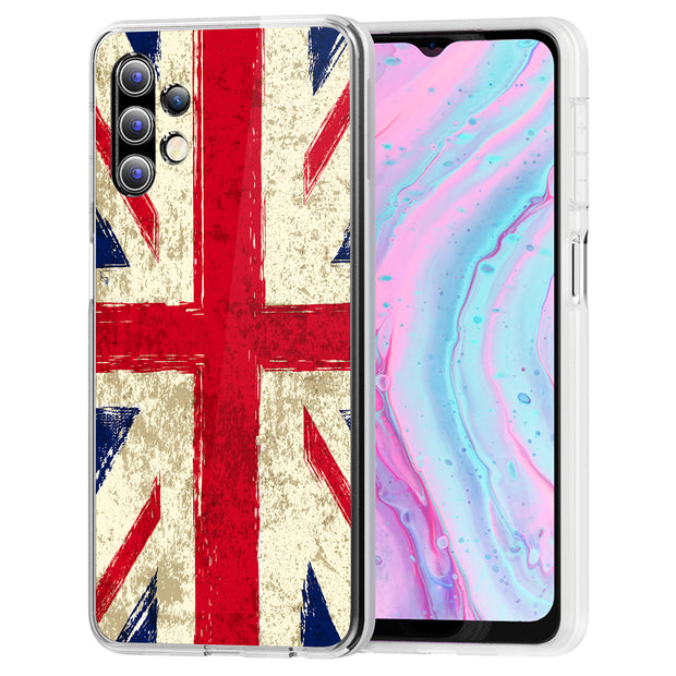 Old UK Flag Print Slim Cover For Samsung Galaxy A (A42, A35, A25, A15, A11, A03S), Print in USA