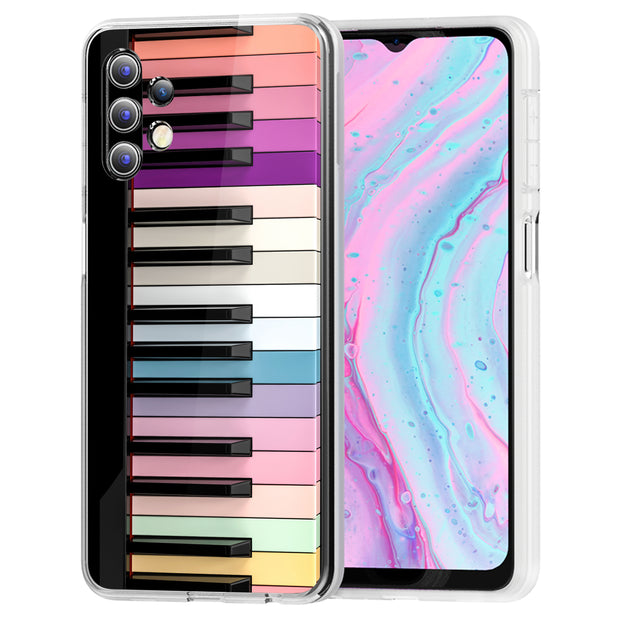 Rainbow Piano Print Slim Cover For Samsung Galaxy A (A42, A35, A25, A15, A11, A03S), Print in USA