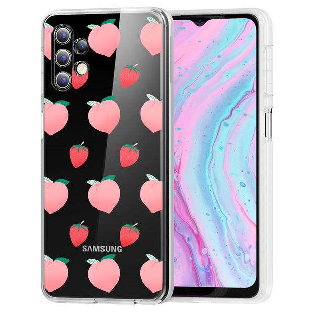 Pink Fruit Print Slim Cover For Samsung Galaxy A (A42, A35, A25, A15, A11, A03S), Print in USA