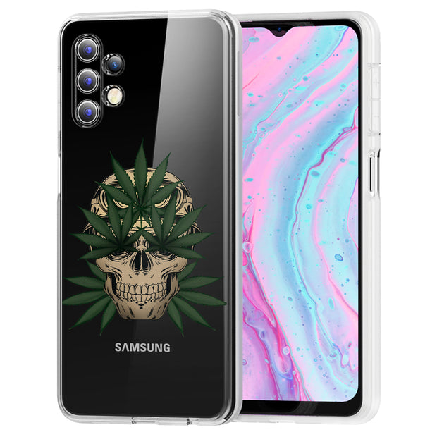 Marijuana Skull Print Slim Cover For Samsung Galaxy A (A42, A35, A25, A15, A11, A03S), Print in USA