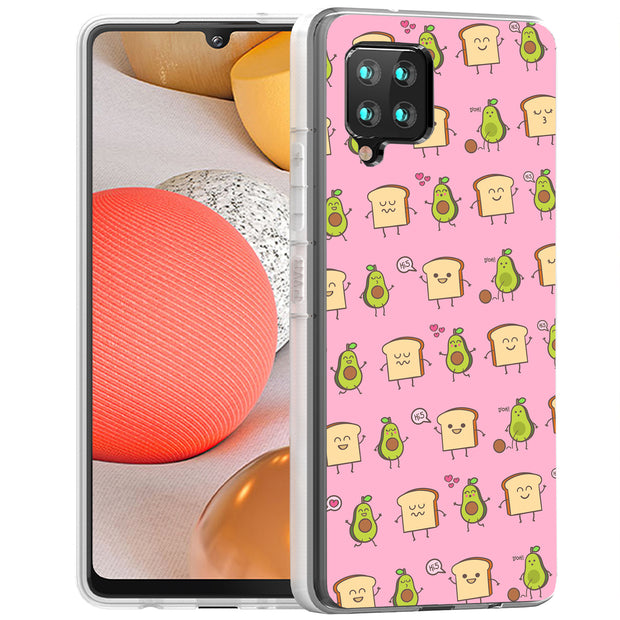 Pink Avocado Print Slim Cover For Samsung Galaxy A (A42, A35, A25, A15, A11, A03S), Print in USA